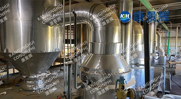A 2t/h triple-effect evaporator for the pharmaceutical industry to process sodium chloride.