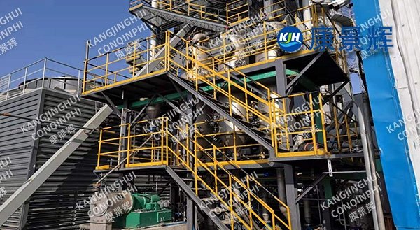 Industrial three-effect forced circulation evaporation system