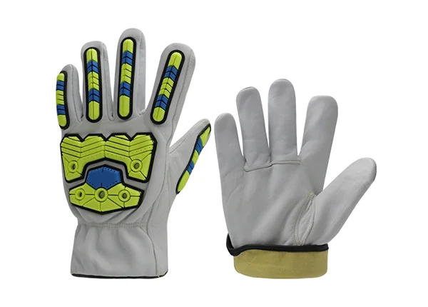 Aramid inner Anti-impact and Anti-cut Cowhide Leather gloves