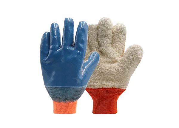 Winter warm Knitted wrist nitrile coated gloves heavy-duty industrial gloves