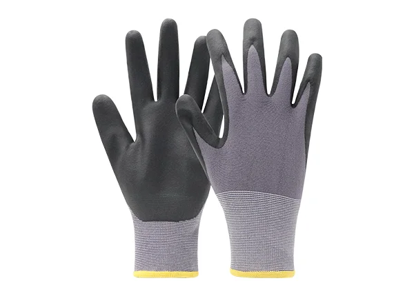 15G Touch screen work gloves with Foam Nitrile palm coating