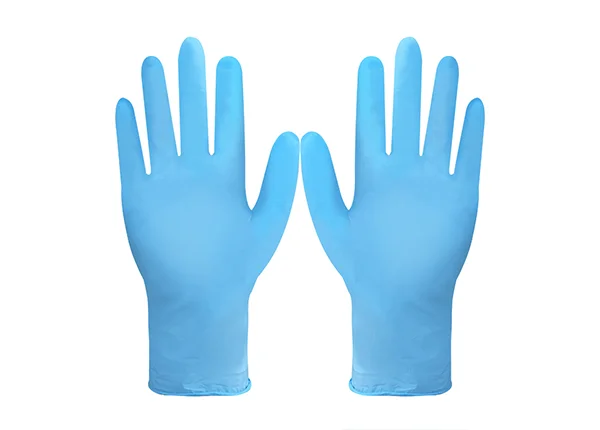 Blue disposable nitrile gloves