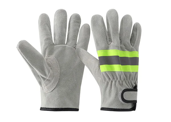 Cow split leather cotton inner warmth and safety work gloves