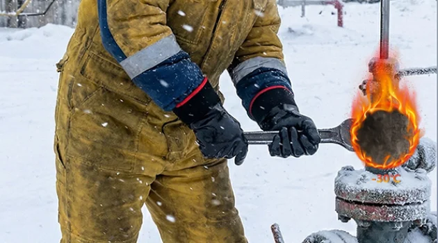 Nitrile-Coated Curing Gloves with Warm Fleece Lining & Safety Cuff – Professional Protection for Demanding Environments