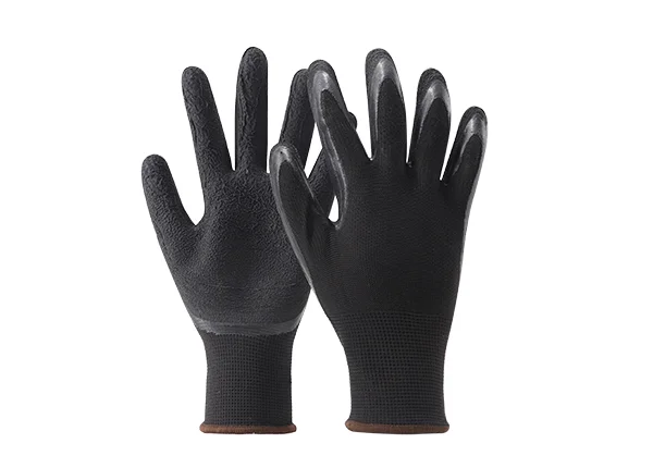 13 gauge black polyester black foam coated gloves
