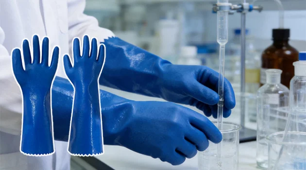 350mm of Protection: Why This Blue Nitrile Chemical Glove Belongs on Your Hands