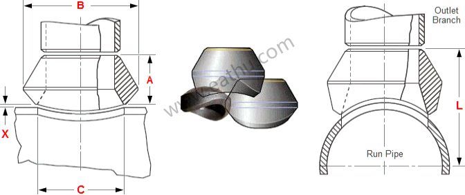 MSS SP-97 Butt Welding outlet Reduced Diameter XS Wall Thickness