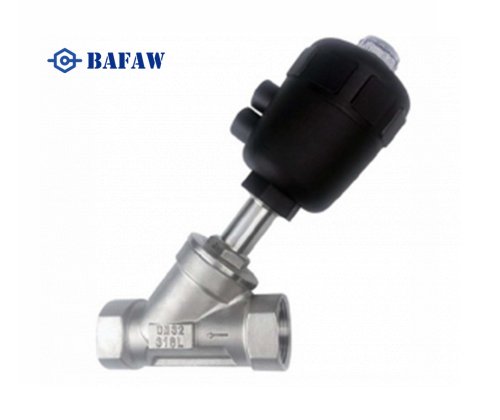 Plastic head pneumatic thread angle seat valve-1