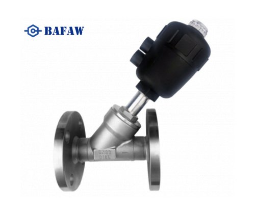 Plastic head pneumatic flange angle seat valve-2