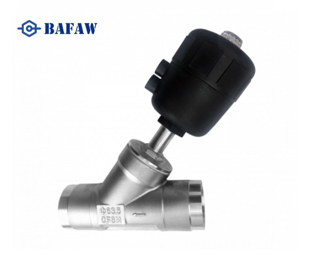 Plastic head pneumatic welding angle seat valve