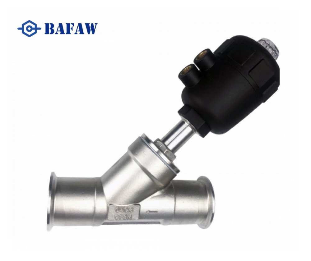 Plastic head pneumatic quick-install angle seat valve