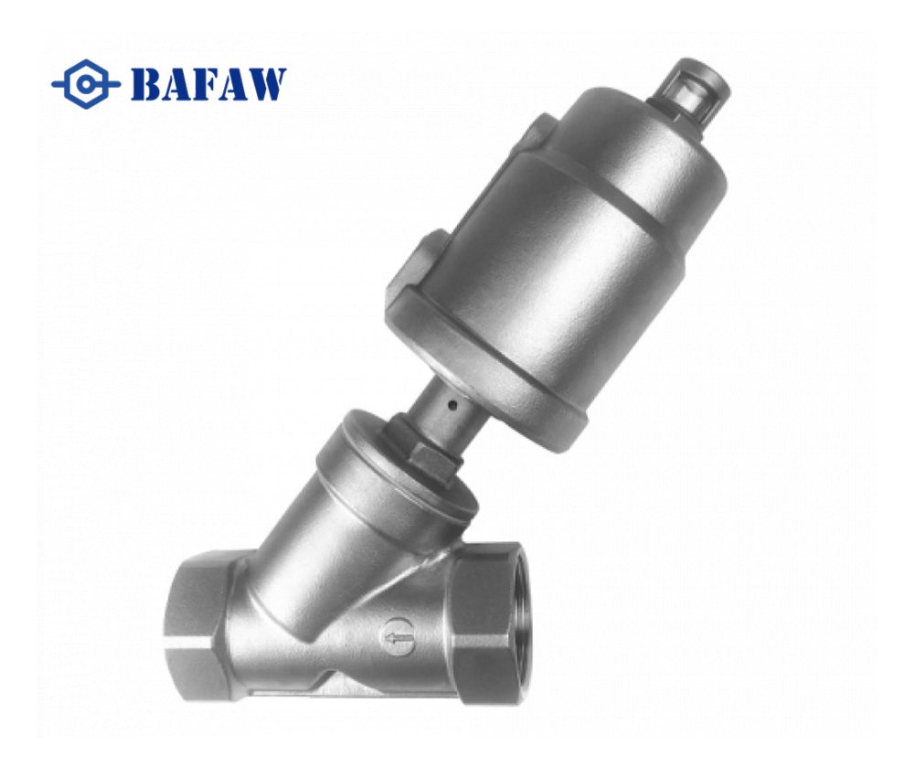 All stainless steel pneumatic thread angle seat valve