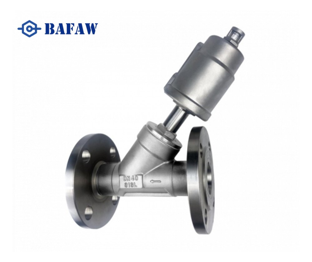 All stainless steel pneumatic flange angle seat valve