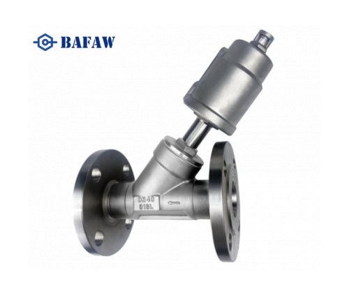 All stainless steel pneumatic flange angle seat valve-2