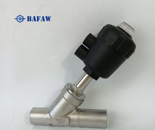 Plastic head pneumatic quick-install angle seat valve-3