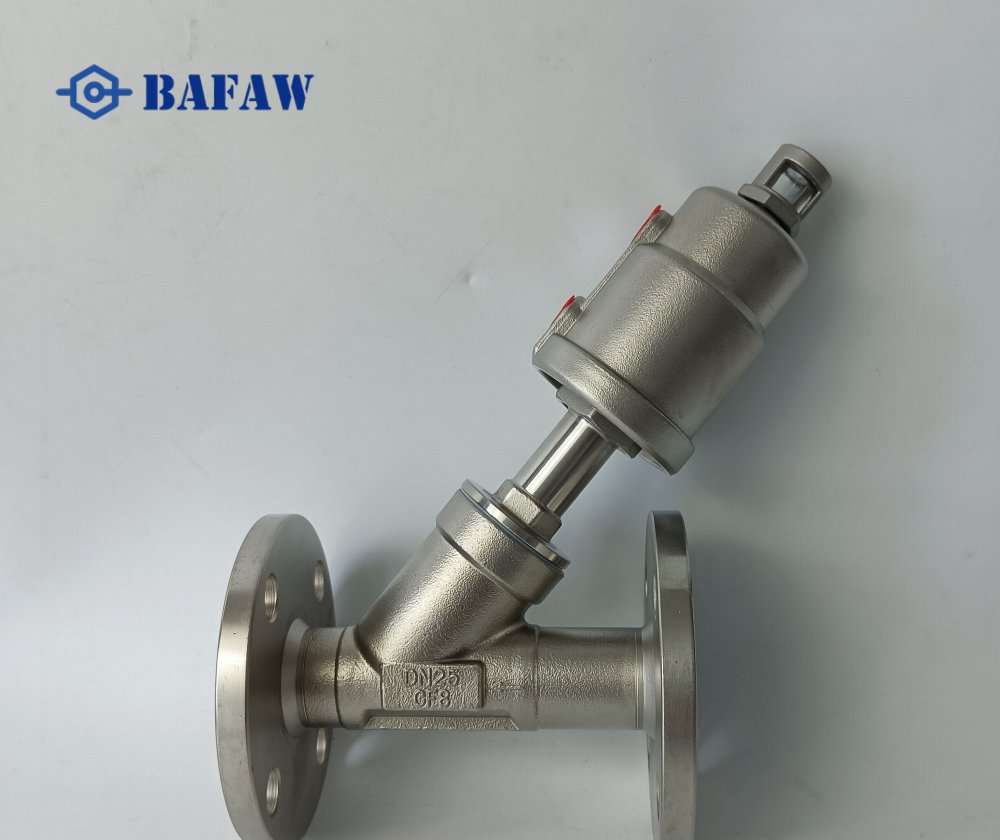 All stainless steel pneumatic flange angle seat valve-3