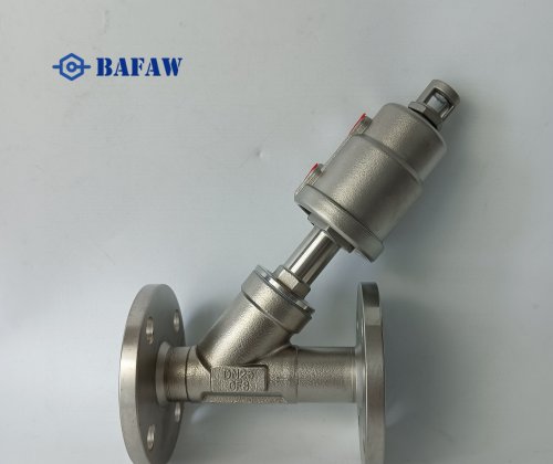 All stainless steel pneumatic flange angle seat valve-3