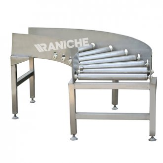 自由转辊式禽笼输送转角