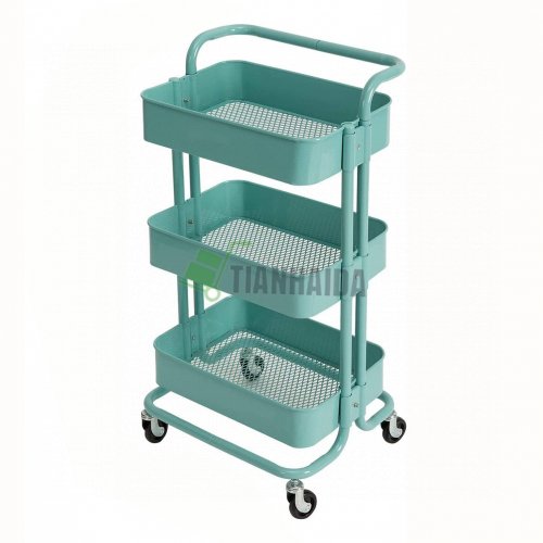 Storage Cart 3 Tier Metal Utility Cart Rolling Trolley Utility Organizer Rack, Craft Art Cart, Multi-Purpose Organizer Shelf 