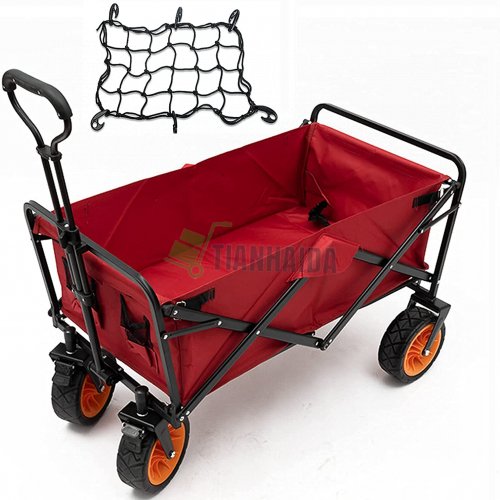 Picnic Garden Folding Trolley Picnic Camping Cart Folding Utility Wagon With Double Brake For Camping Garden Beach FW1020