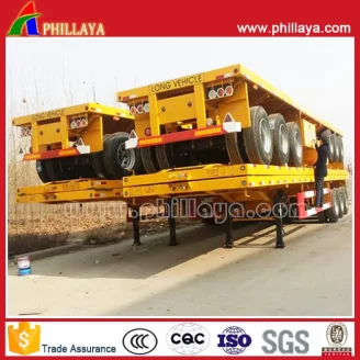 3axles flat stye container semi trailer