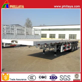 3axles flat stye container semi trailer