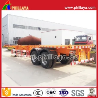 2axles skeleton stye container semi trailer
