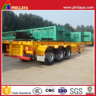 3axles skeleton stye container semi trailer