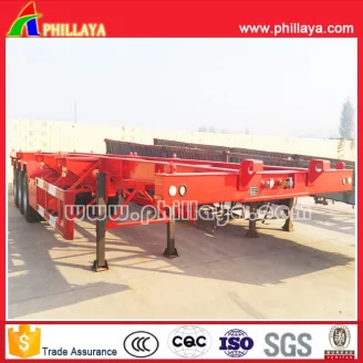 3axles skeleton stye container semi trailer