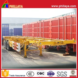 3axles skeleton stye container semi trailer