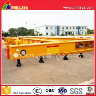 2axles skeleton stye container semi trailer