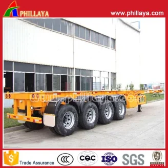 4axles skeleton stye container semi trailer