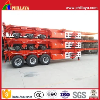 3axles skeleton stye container semi trailer
