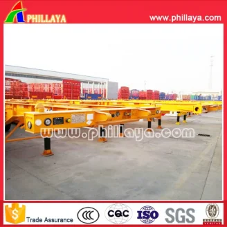 1axles skeleton stye container semi trailer