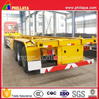 3axles skeleton stye container semi trailer