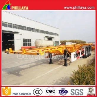 3axles skeleton stye container semi trailer