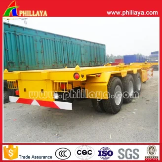 3axles skeleton stye container semi trailer