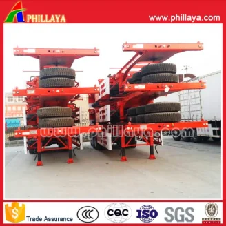 3axles skeleton stye container semi trailer
