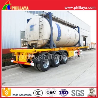3axles skeleton stye container semi trailer