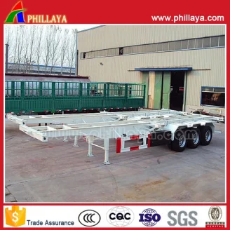 3axles skeleton stye container semi trailer