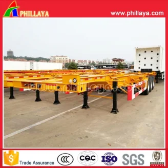 3axles skeleton stye container semi trailer