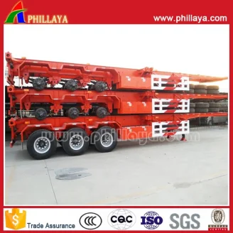 3axles skeleton stye container semi trailer
