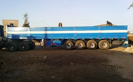 The 1st unit Side wall semi trailer export South Africa, In November 2014