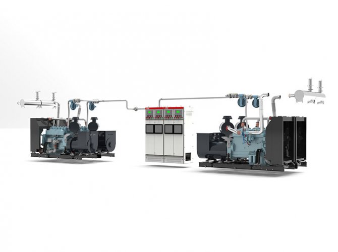 Generador de biogás Steyr T12 de 1000 kW, 4 unidades en paralelo