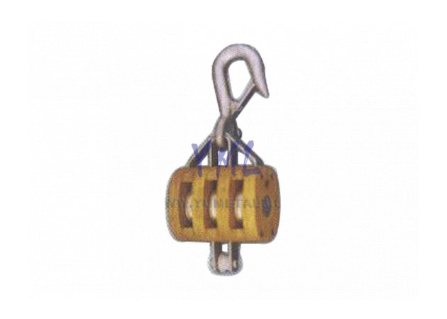 BL10 Polea de gancho triciclo de madera