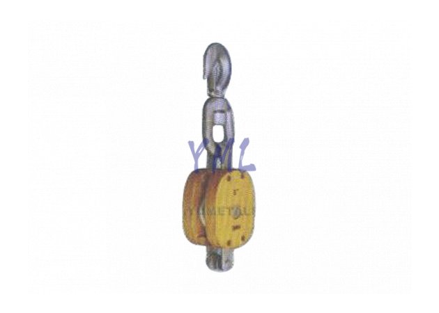 BL11 Polea de madera de monociclo de gancho rotativo