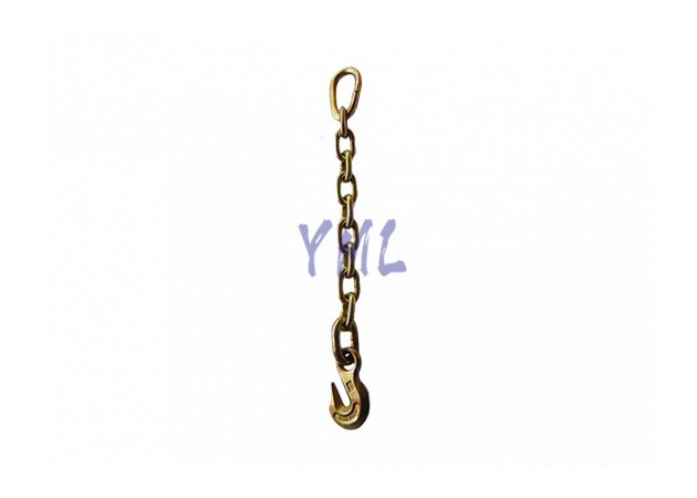 CH07 Cadena estándar americano Cadena con dos anillos en forma de pera y gancho de agarre de ojo