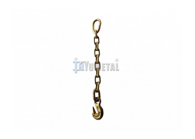 CH07 Cadena estándar americano Cadena con dos anillos en forma de pera y gancho de agarre de ojo