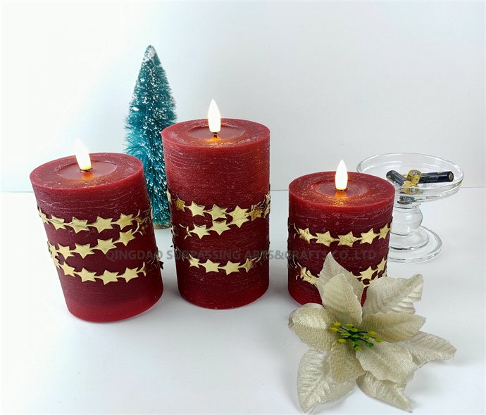 LED24001 Christmas LED Pillar Candles 