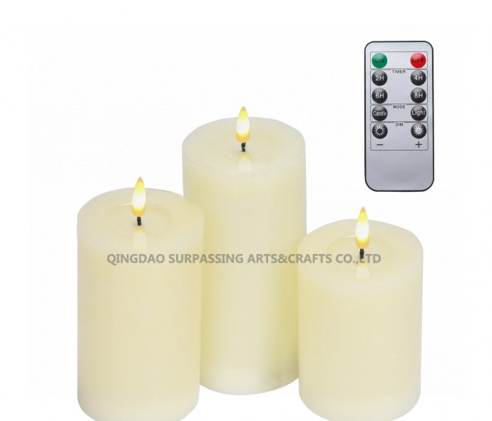 LED25002 LED pillar candles 3pk